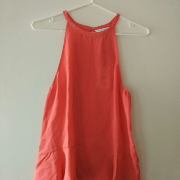 NWT DVF Lizzy  Silk Halter Top CORAL - Picture 2 of 6